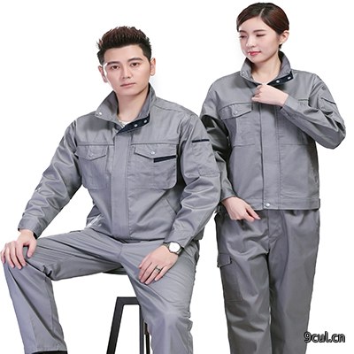 春秋长袖工作服灰色